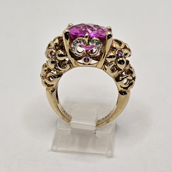 Vintage Technibond Pink Sapphire 💗 14k over Sterling Silver Sz 6! ✨️ - Picture 3 of 15